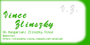 vince zlinszky business card